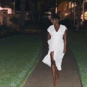 White wrap dress